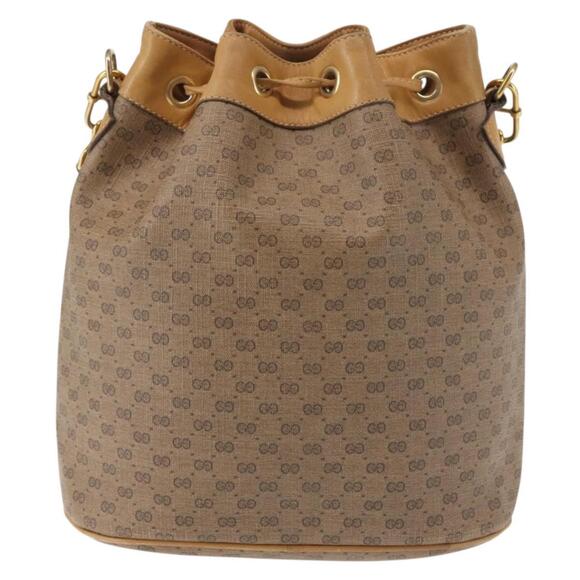 GUCCI Micro GG Supreme Shoulder Bag PVC Beige Gold 001 904 0791 Auth BA6122 - Picture 2 of 16